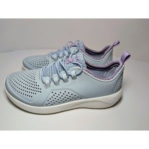 Crocs LiteRide‎ Pacer Shoes 206011 Blue & Purple Youth Girls Boys Size J 4 J4